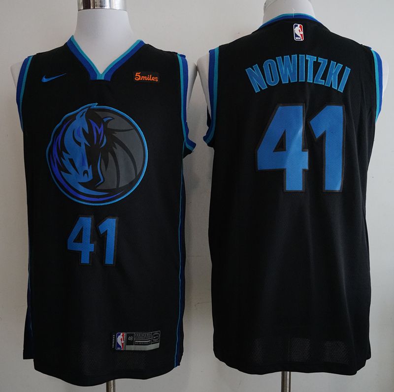 Men Dallas Mavericks #41 Nowitzki Black City Edition Game Nike NBA Jerseys->houston rockets->NBA Jersey